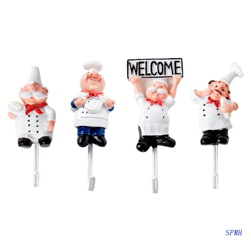 Móc Treo Đồ Bằng Thép Không Gỉ Hình Đầu Bếp Hoạt Hình Sáng Tạo