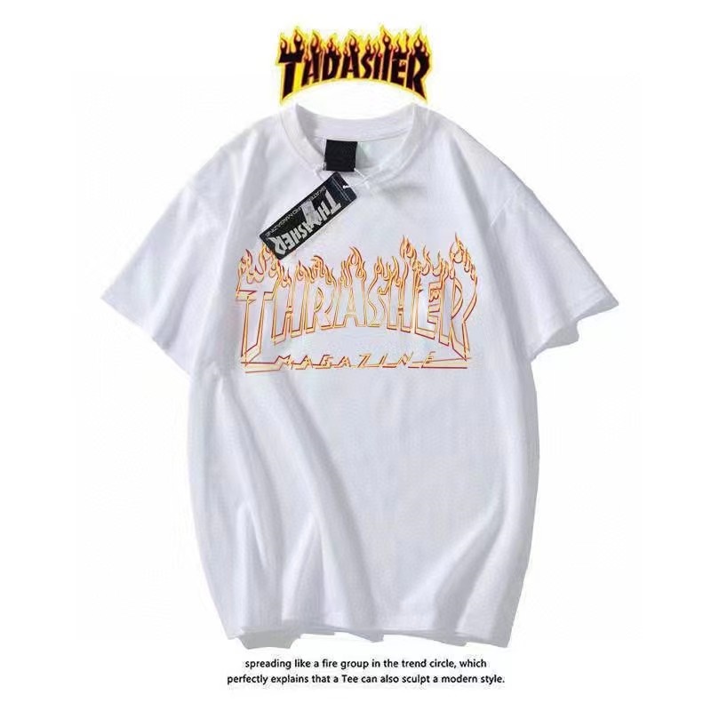 Áo Thun Cotton Tay Ngắn Dáng Rộng In Chữ Đục Lỗ Plus Size Unisex