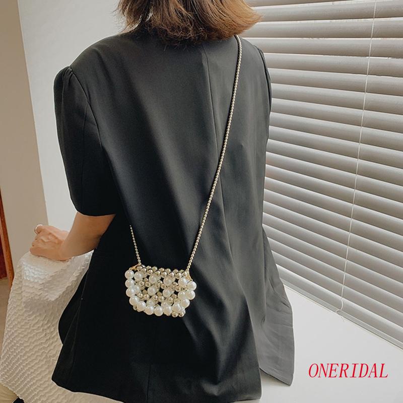 Túi Xách Đeo Chéo Đính Ngọc Trai Thời Trang Dành Cho Nữ