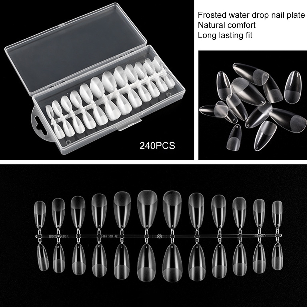 Hộp 240 Móng Tay Giả Trong Suốt Chắc Chắn Có Thể Tháo Rời