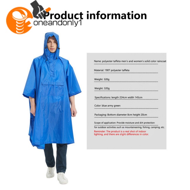 Áo Mưa Có Mũ Trùm Chống Thấm Nước Tiện Dụng Cho Các Hoạt Động Ngoài Trời