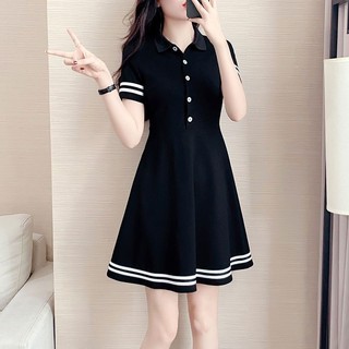 Váy POLO Dáng Chữ a Lưng Cao Ôm Dáng Họa Tiết Kẻ Sọc Thời Trang Mùa Hè Kiểu Mới