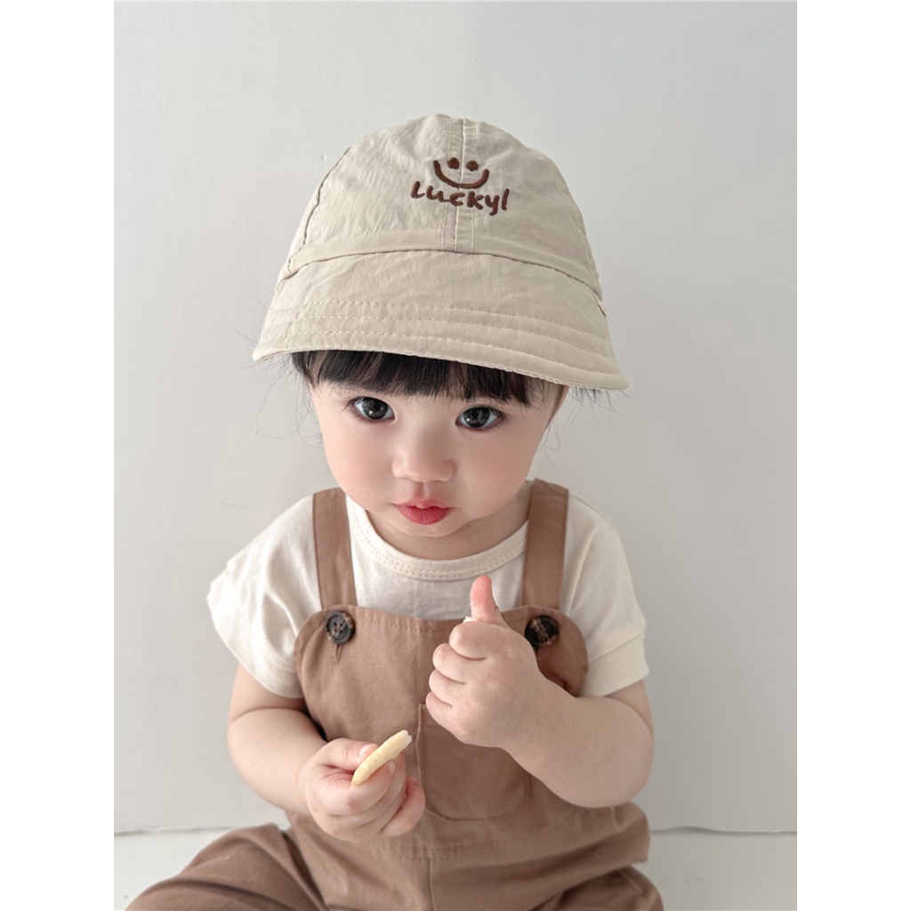 Mũ Lưỡi Trai Vành Mềm Mại Nhanh Khô Thêu Chữ Thời Trang Mùa Hè Dành Cho Trẻ Nhỏ 0-2 Tuổi