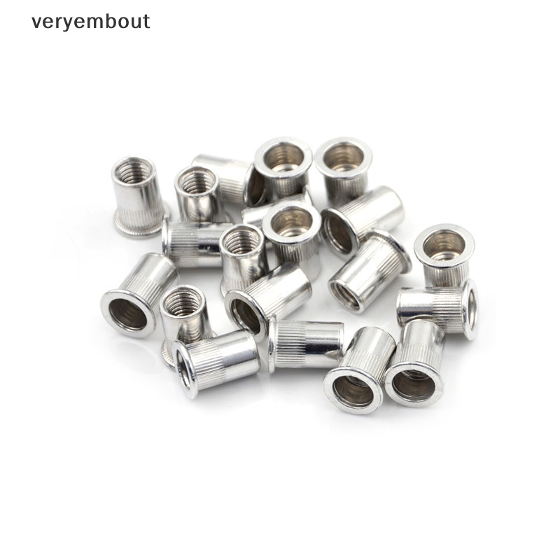 Set 20 Nút Đinh Tán Đầu Phẳng Bằng Hợp Kim Nhôm Chất Lượng Cao