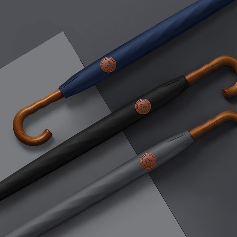 Ô Golf Lớn Mới Cho Nam Nữ Tay Cầm Bằng Gỗ 120cm Ô Lớn Chống Gió Mạnh 8K Dài Ô Sang Trọng