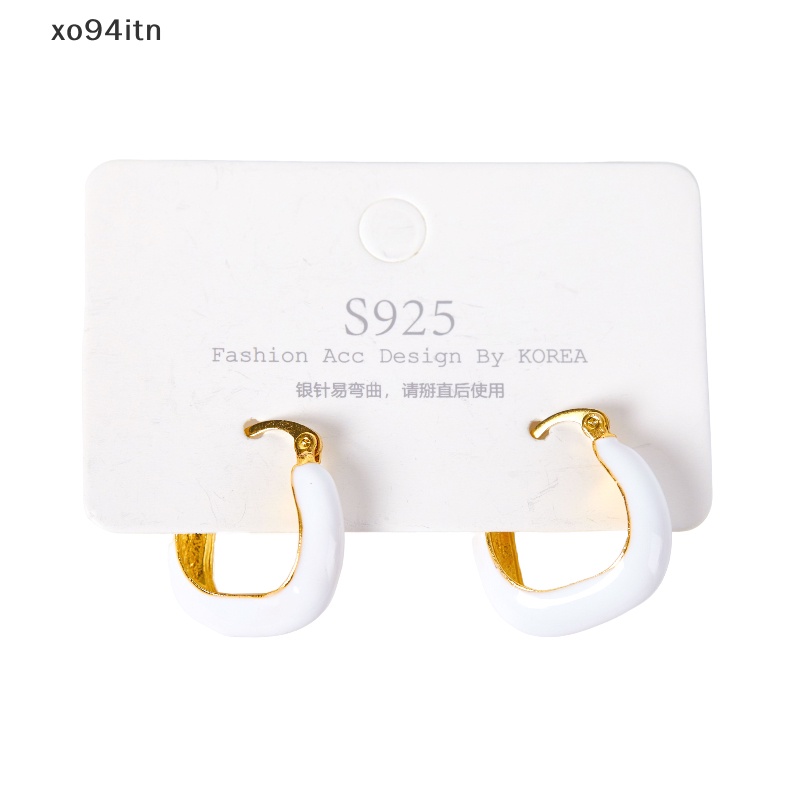 1 Đôi Bông Tai Tròn Bằng Hợp Kim Màu Xanh Lá Cây Phong Cách Hàn Quốc Vintage Thanh Lịch Dành Cho Nữ