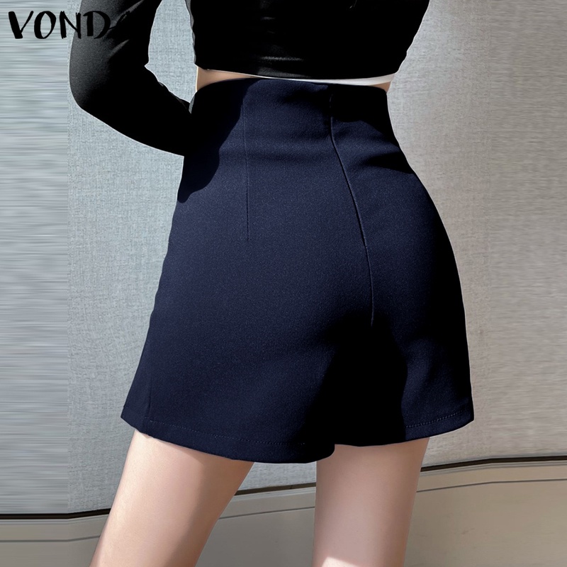 Chân váy chữ A VONDA màu trơn phong cách Hàn Quốc cho nữ
