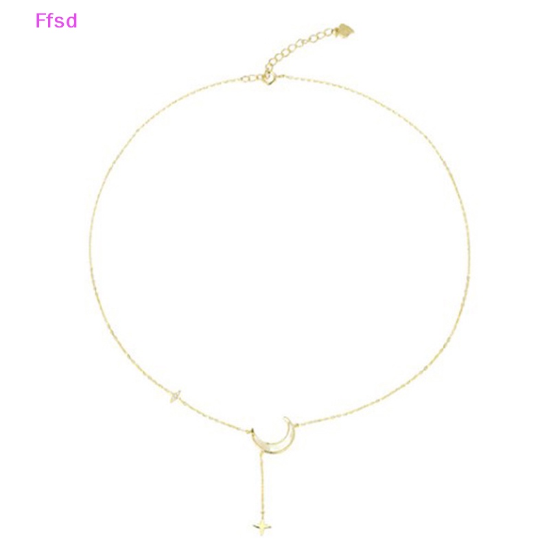 {Ffsd} Vòng cổ Choker Mặt Hình Ngôi Sao Năm Cánh Mặt Trăng Màu Vàng Đơn Giản Thời Trang Nữ Bán Chạy