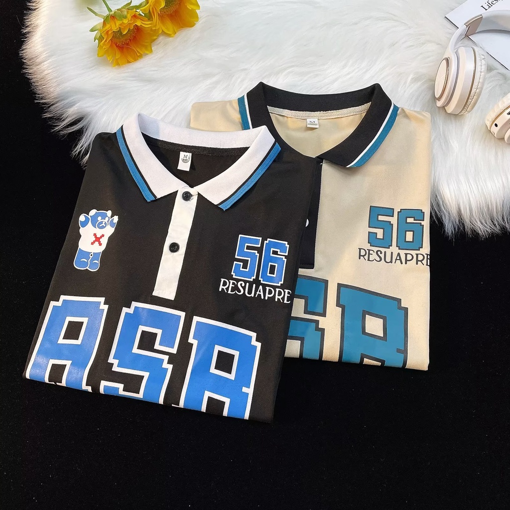 Áo Thun Tay Lỡ Dáng Rộng In Chữ Và Số Thời Trang Mùa Hè 2023POLO Dễ Phối Đồ Phong Cách Mới Cho Nam