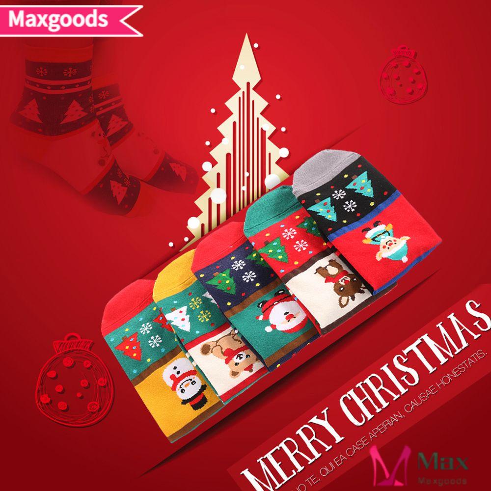 Vớ Cotton Mềm Unisex In Họa Tiết Giáng Sinh Nhiều Màu