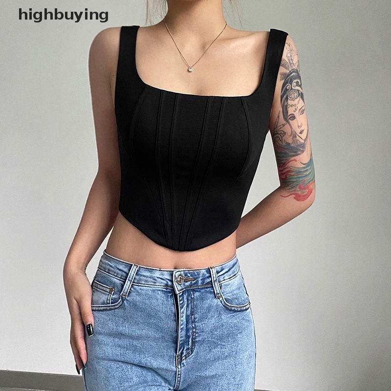 Áo Hai Dây Cổ Vuông Dáng Ôm Thời Trang Mùa Hè Quyến Rũ Cho Nữ