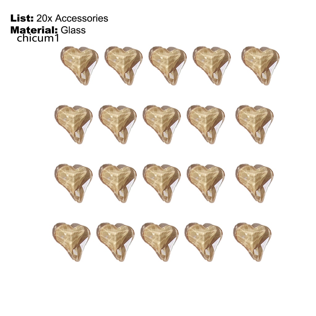 Set 20 Phụ Kiện Trang Trí Móng Tay Hình Trái Tim Lấp Lánh Thời Trang Dành Cho Nữ