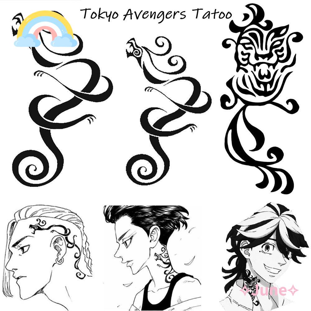 Hình xăm dán chuyển nước hóa trang nhân vật anime Tokyo Revengers dễ xóa
