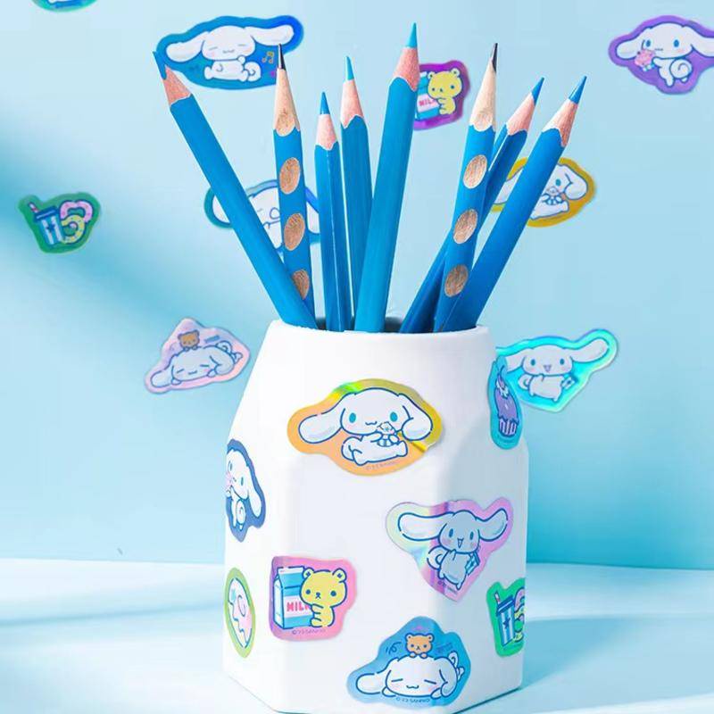 Set 30 Nhãn Dán Hoạt Hình Sanrio Kuromi Cinnamoroll Màu Laser Trang Trí Máy Tính / Vali / Máy Tính Bảng / Quà Tặng Trẻ Em