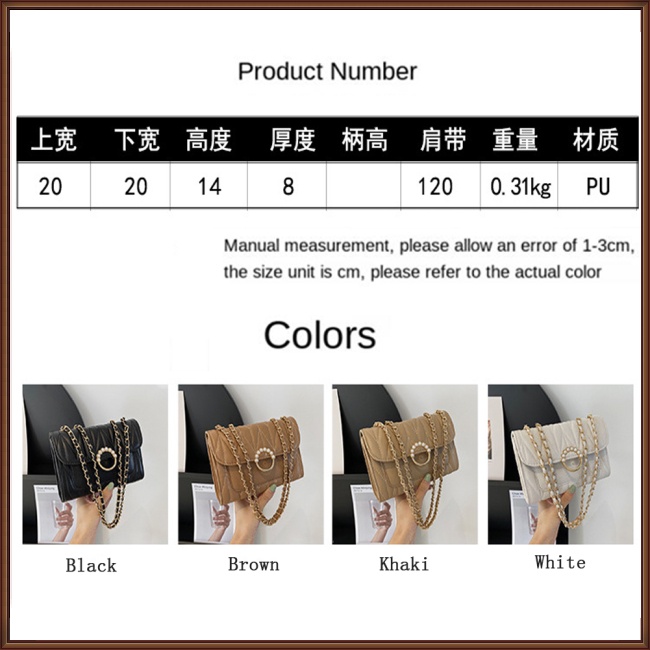 Túi Đeo Chéo Da Pu Khóa Nam Châm Đính Ngọc Trai Giả Phối Dây Xích Thời Trang Dự Tiệc Sang Trọng Cho Nữ