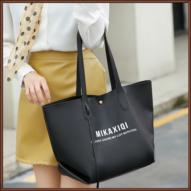 Túi Xách Da Pu Cỡ Lớn In Chữ Thời Trang Cho Nữ