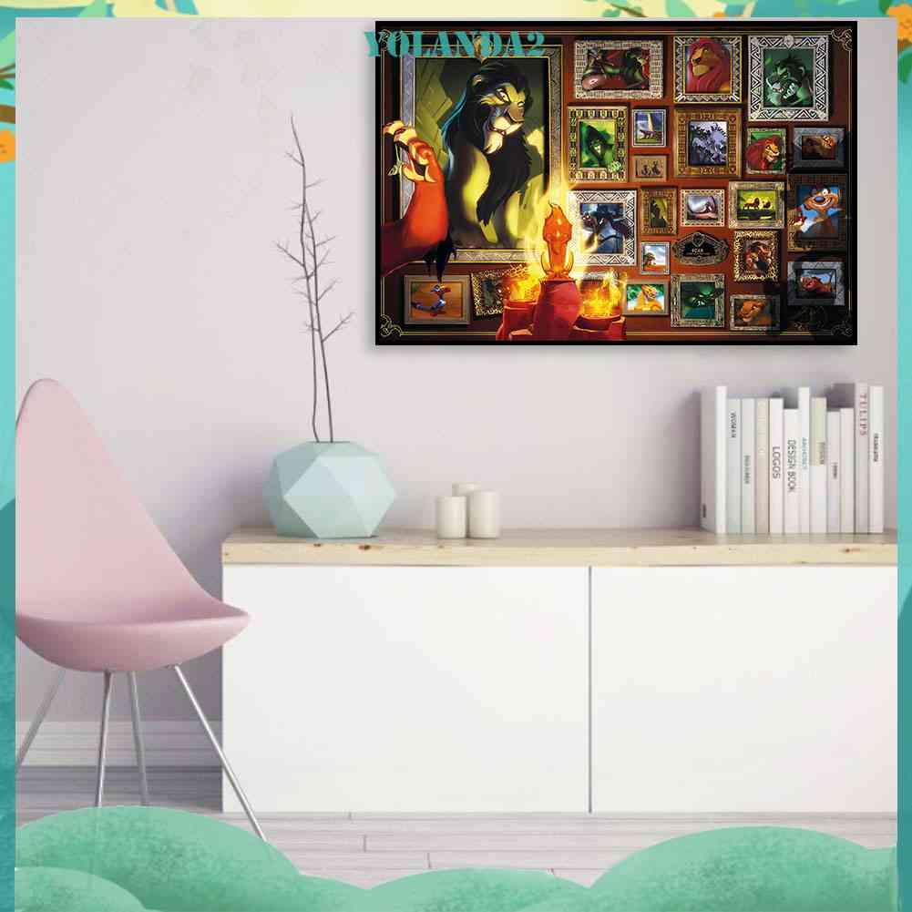 Bộ Tranh Đính Đá Treo Tường Họa Tiết Nhân Vật Hoạt Hình Disney Độc Đáo