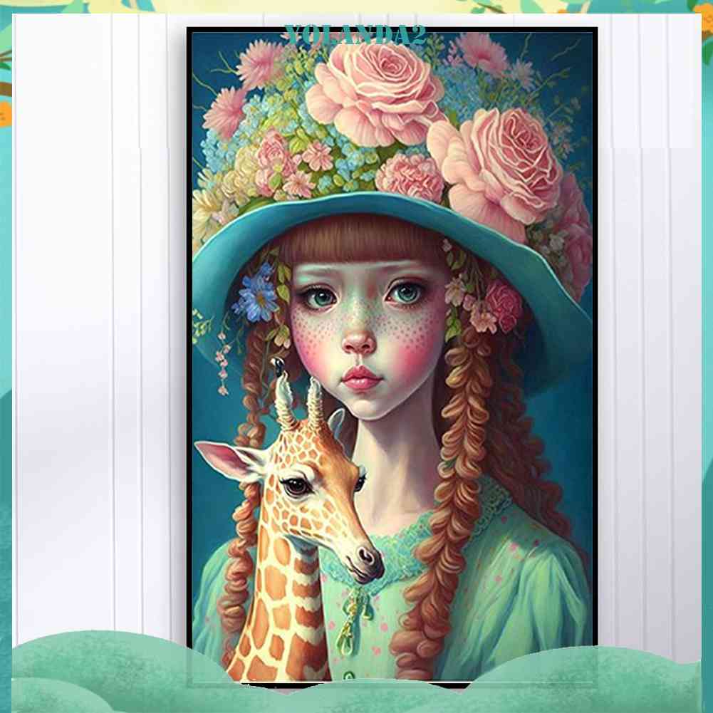 Tranh Đính Đá Kim Cương Toàn Bộ 5D DIY Hình Vẽ Cô Gái Trang Trí Nhà Cửa