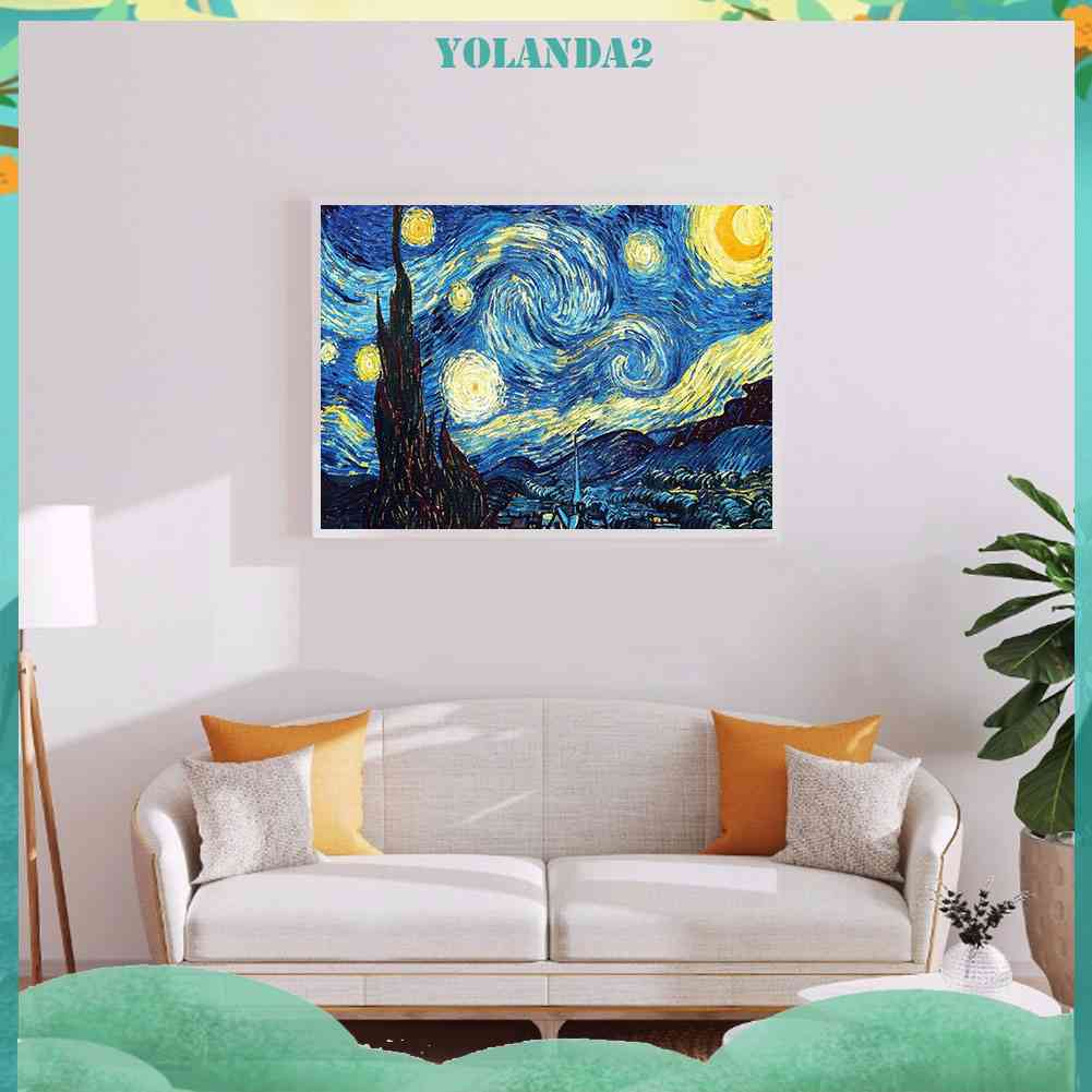 Bộ Tranh Đính Đá Tròn Toàn Diện Họa Tiết Tranh Van Gogh Độc Đáo Trang Trí Nhà Cửa