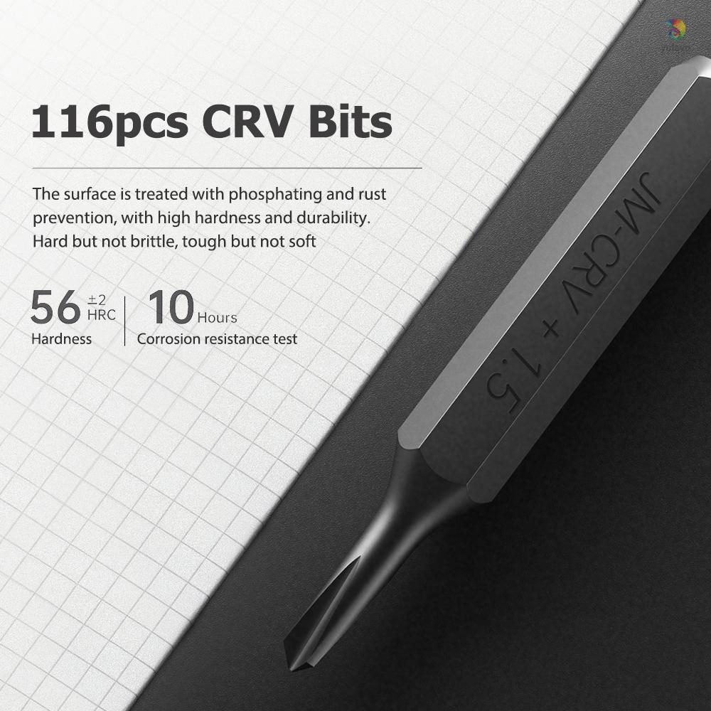 Set 145 Đầu Tua Vít Lục Giác Bằng Hợp Kim Thép Mềm Có Rãnh Độ Chính Xác Cao Đa Năng JAKEMY H4 * 28MM CR-V