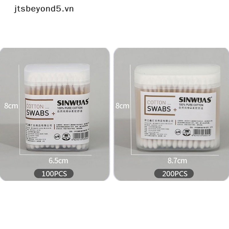 JY 100/200PCS dùng một lần nhà kép đầu tai làm sạch trang điểm Bông Swabs Chồi ..