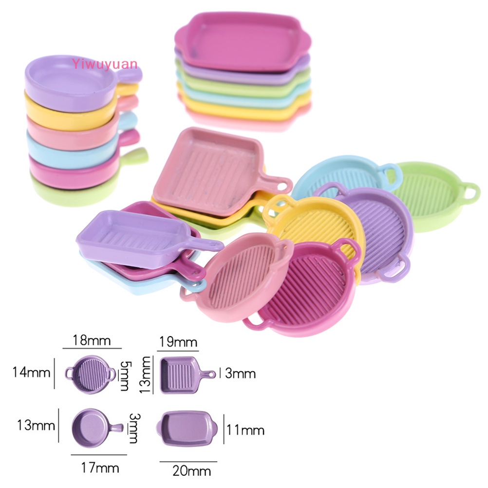 4 Dĩa Ăn Thịt Bò Đồ Chơi Búp Bê Cỡ 1 / 12 Mới