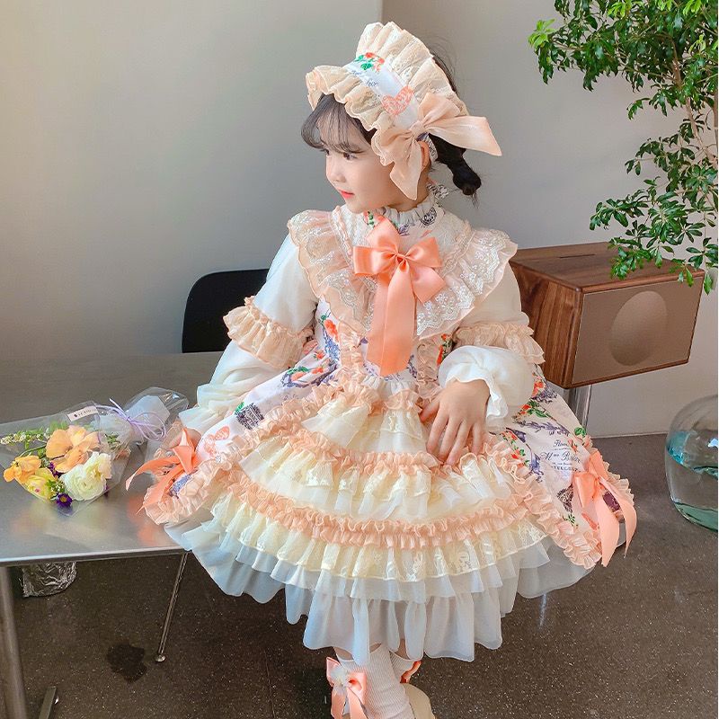 Đầm Công Chúa Phong Cách Lolita Thời Trang Xuân Thu Cho Bé Gái