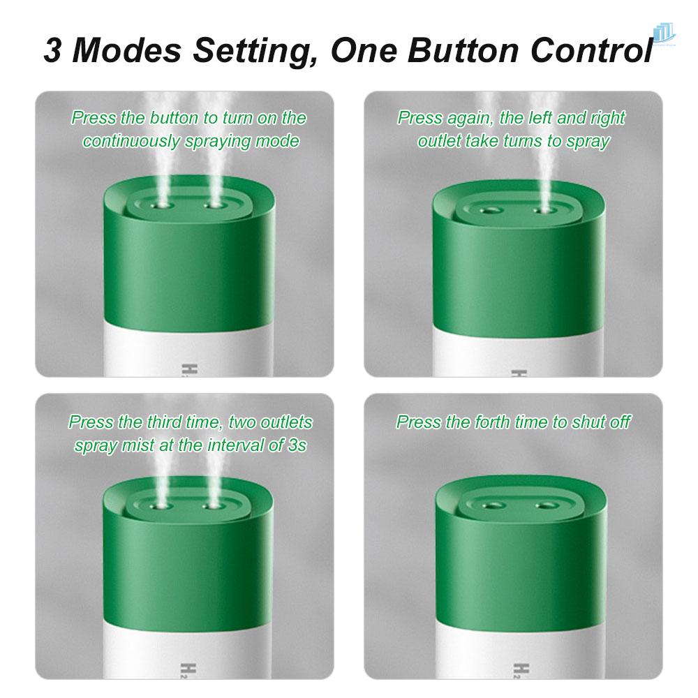 Máy Phun Sương Tạo Độ Ẩm smartwatchinone 350ml Hai Ổ Cắm USB Kèm Đèn Màu Sắc Dành Cho Nhà Cửa / Văn Phòng