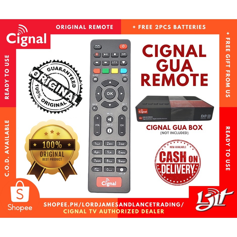 Cignal GUA -SC1TMO20 / GIE-SC1TAL20 / CHA-SC1TH120 Remote ()