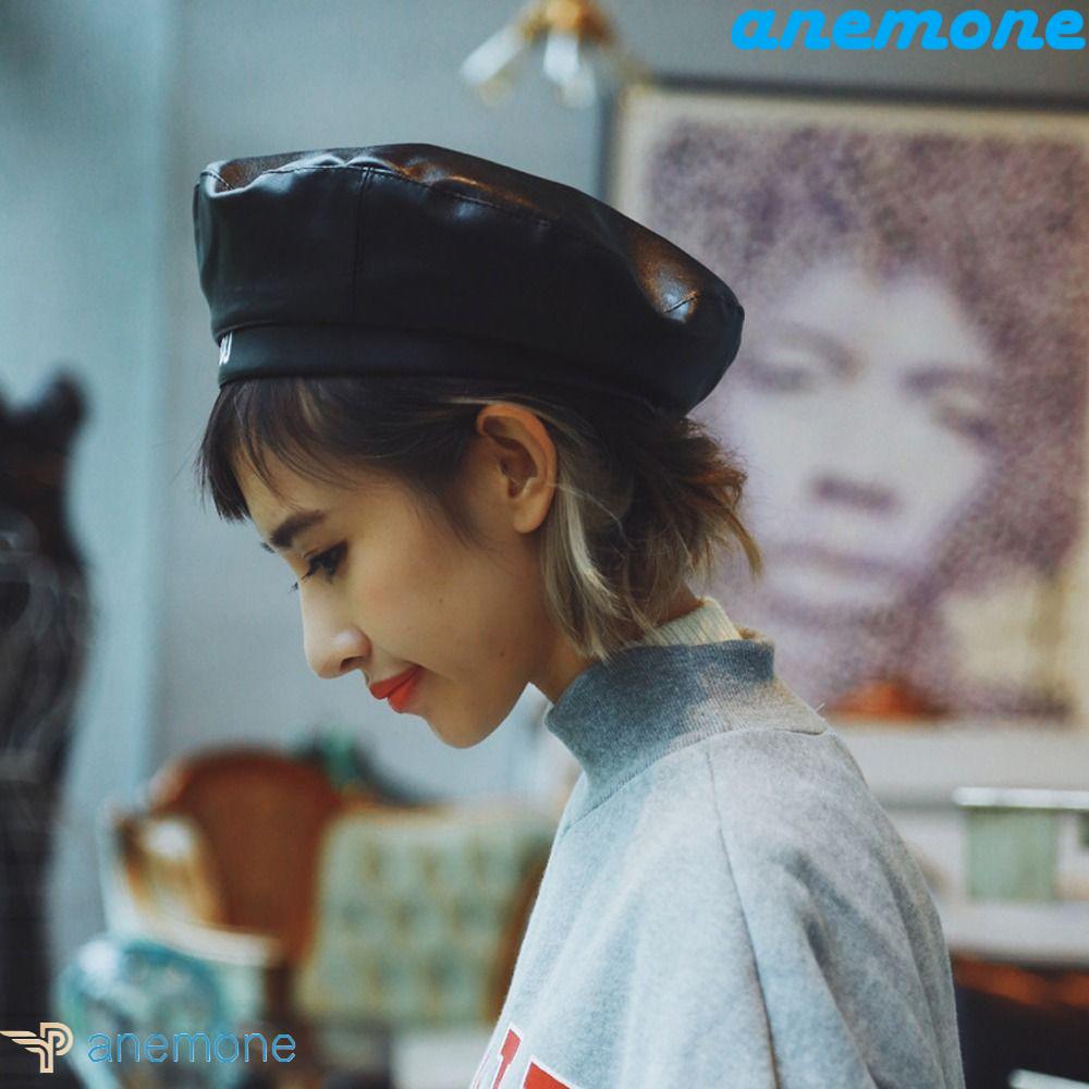 Mũ Beret Da PU In Chữ Thời Trang Xuân Thu Dành Cho Nữ