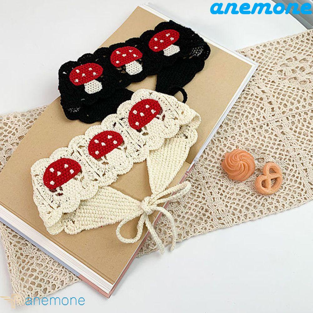 Băng Đô Cài Tóc Đan Len Họa Tiết Nấm Phong Cách Cổ Điển Cho Nữ