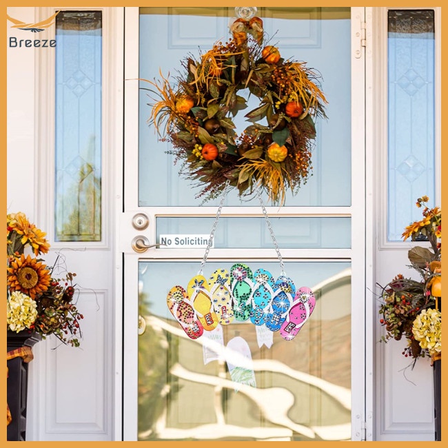 Dép Xỏ Ngón Đính Kim Cương Thêu Chữ Welcome Hello Flip Dùng Trang Trí Trong Nhà / Ngoài Trời Diy