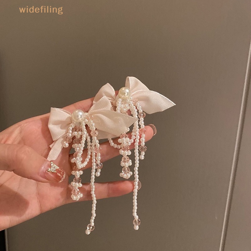 Bông Tai Mạ Bạc 925 Hình Nơ Đính Ngọc Trai Lấp Lánh Thời Trang