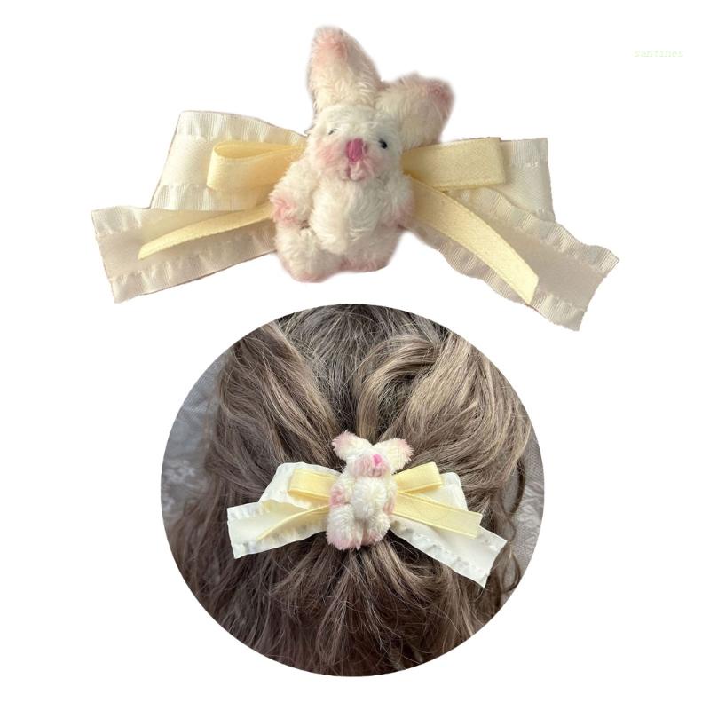 Kẹp Tóc Hình Nơ Bằng Lông Nhung Dễ Thương Xinh Xắn