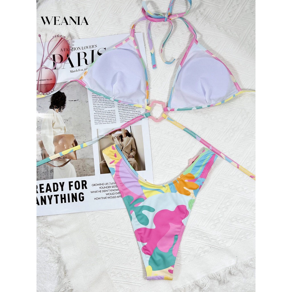 Bộ Bikini Màu Sắc Macaron Quyến Rũ Thời Trang Mùa Hè Cho Nữ