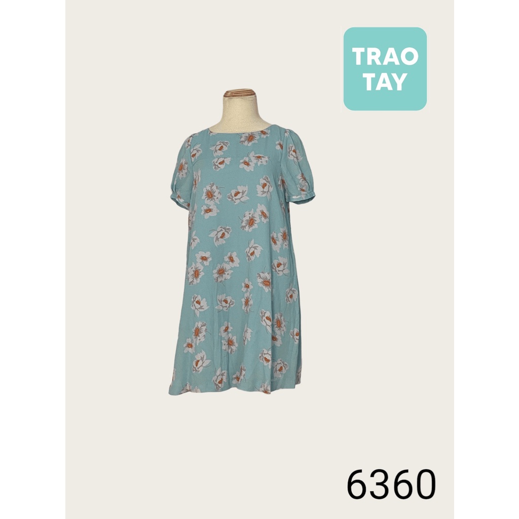 Freesize | váy voan xanh hoa trắng MERCURYDUO 6360 NGUYÊN TAG| TRAOTAYvn si secondhand thanh lý kí gửi