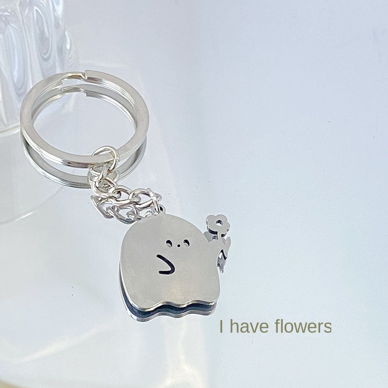 Cute Cartoon Group Ghost Keychain Pendant Couple Pendant Cute Little Ghost Student Best Friend Backpack Accessory