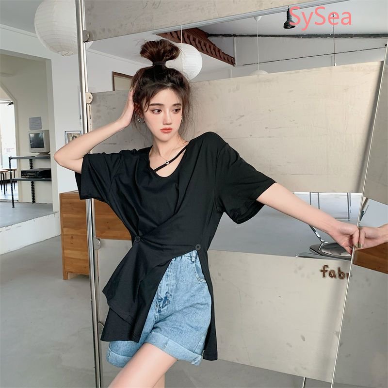 Áo Sơ Mi Ngắn Tay Dáng Rộng Thời Trang Mùa Hè Hàn Quốc Dành Cho Nữ