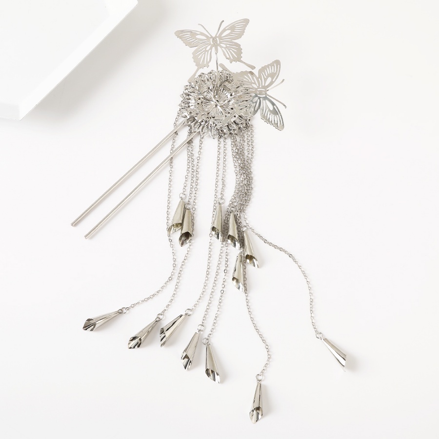 Trâm Cài Tóc Hình Bướm Lớn Bằng Hợp Kim Có Dây Xích Cho Nữ
