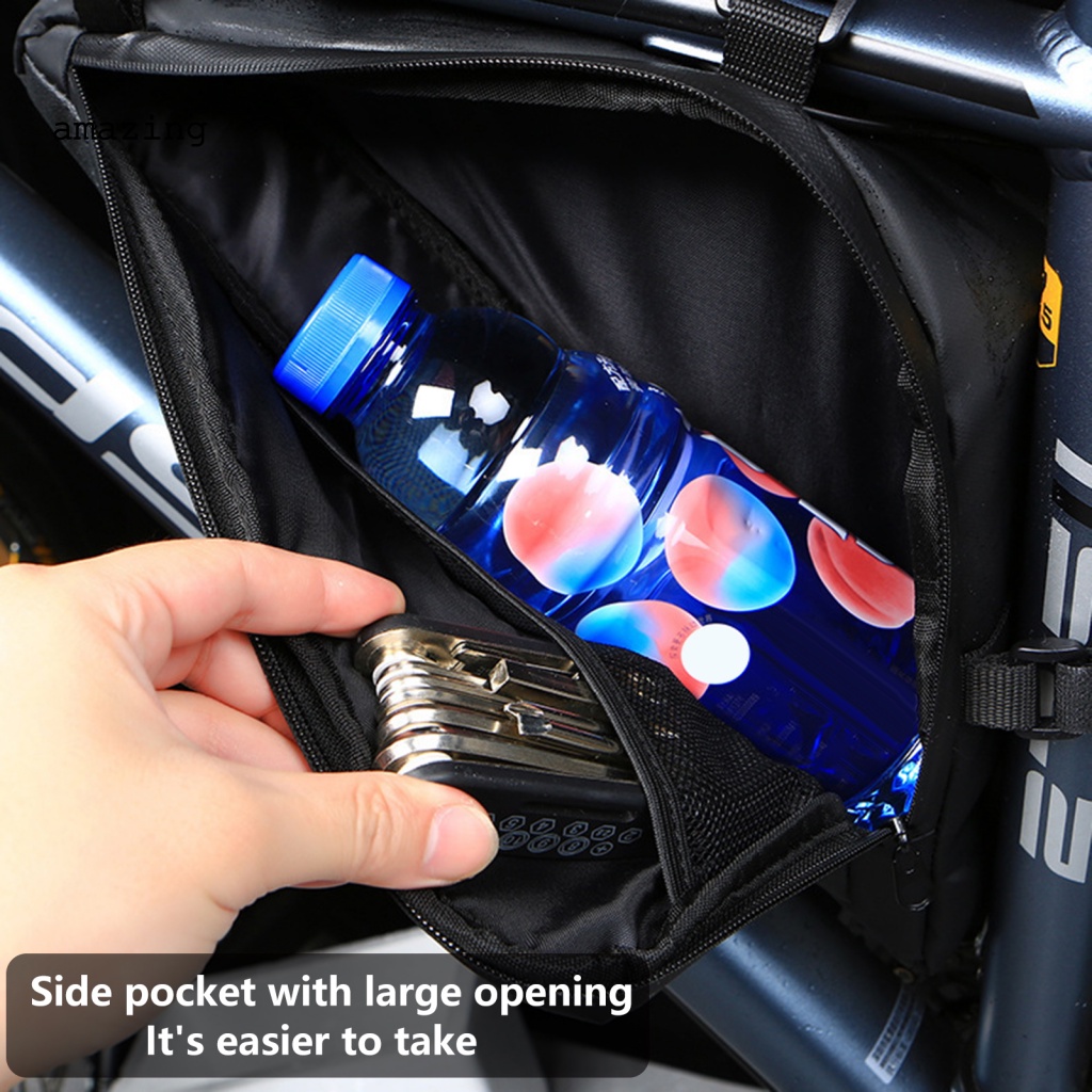 Túi Đựng Đồ Hình Tam Giác Màu Đen Gắn Khung Xe Đạp Tiện Dụng