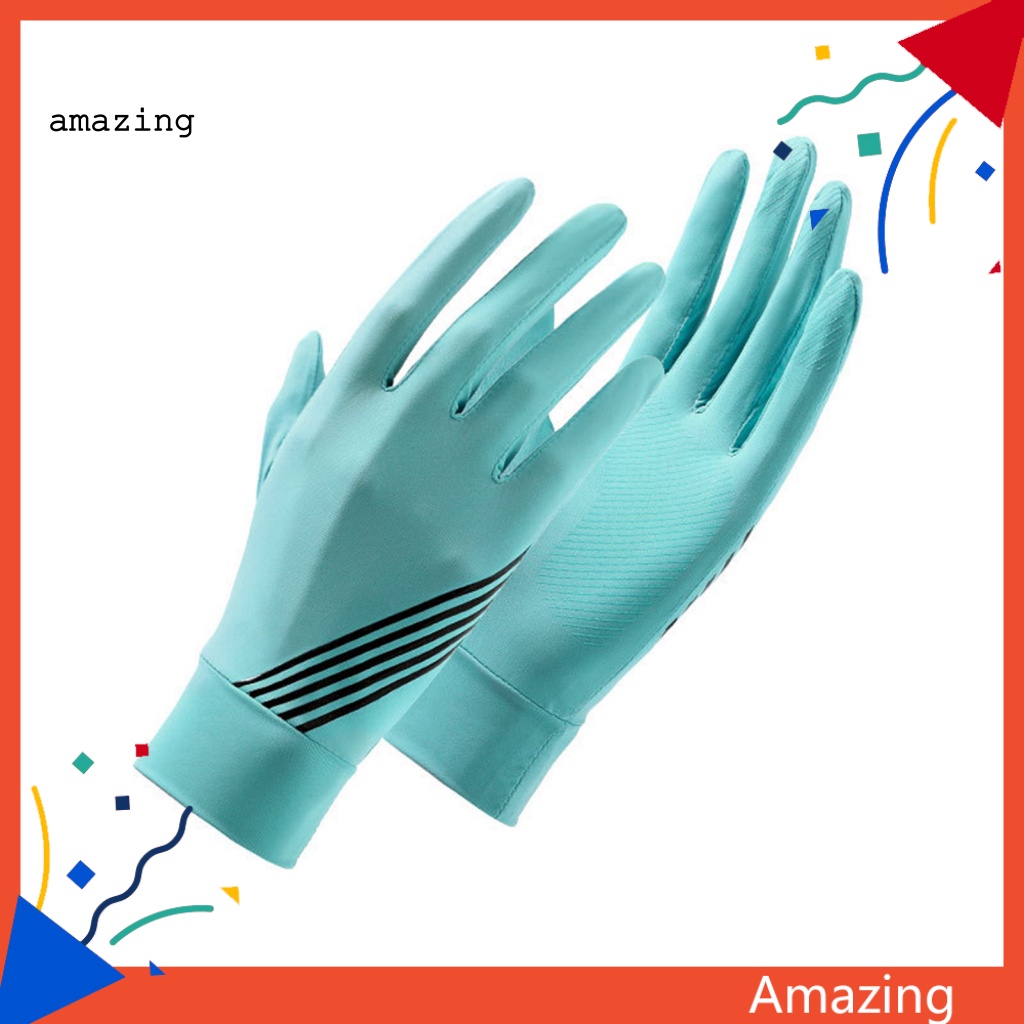 1 Đôi Găng Tay Chống Nắng Chống Mòn Bằng Lụa Lạnh Mỏng