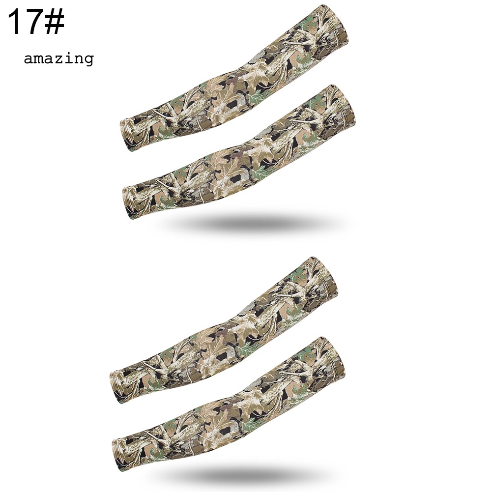 Set 2 Đôi Găng Cánh Tay Thể Thao Chống Tia UV Họa Tiết Rằn Ri Unisex