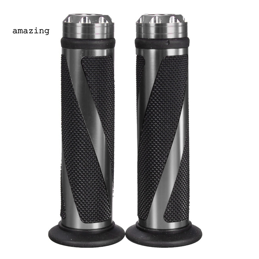 1 Cặp Vỏ Bọc Tay Lái Xe Máy Bằng Cao Su Và Nhôm Kích Thước 7 / 8 Inch