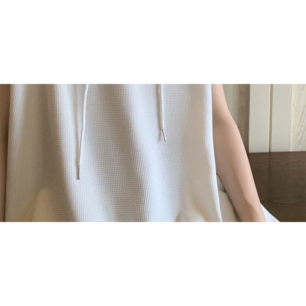 Áo Thun Sát Nách Có Mũ Trùm Dáng Rộng Phong Cách Thể Thao Thời Trang Mùa Hè Cho Nam