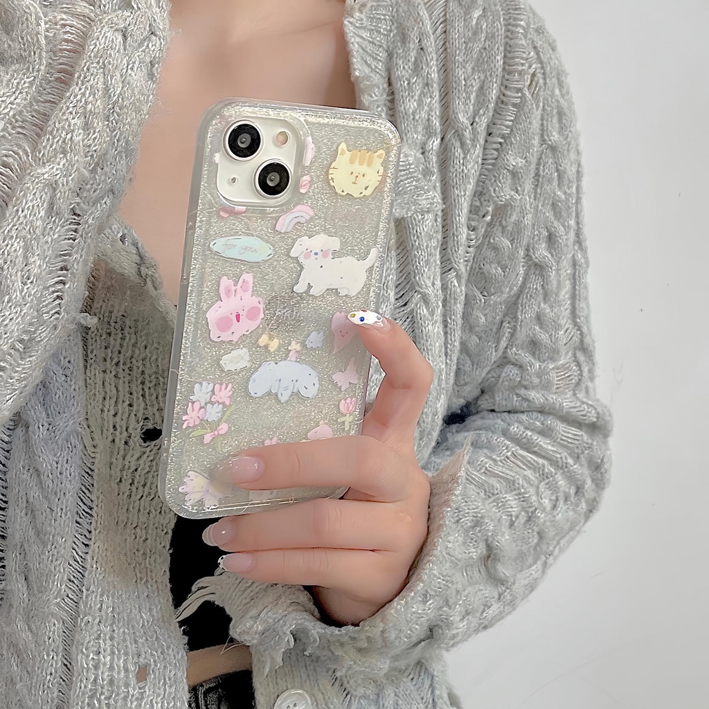Ốp Điện Thoại TPU Dẻo Trong Suốt Họa Tiết Hoạt Hình Dễ Thương Cho iPhone11 12 13 14 Pro Max Imd