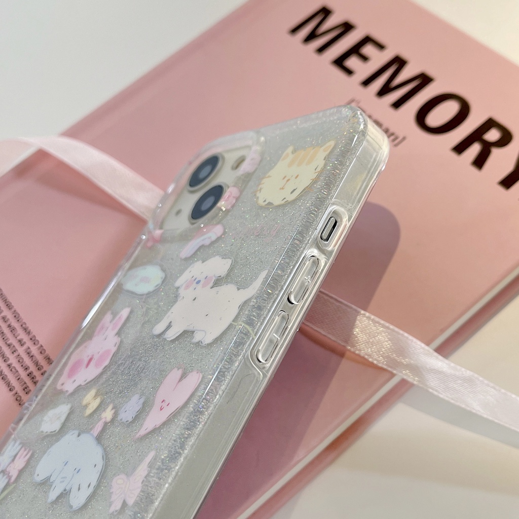 Ốp Điện Thoại TPU Dẻo Trong Suốt Họa Tiết Hoạt Hình Dễ Thương Cho iPhone11 12 13 14 Pro Max Imd