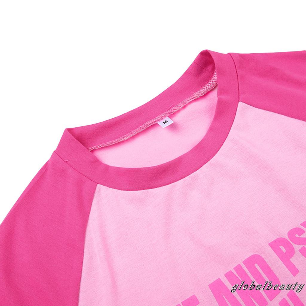 Áo Thun Croptop Tay Ngắn Màu Sắc Tương Phản In Chữ Thời Trang Mùa Hè Dành Cho Nữ