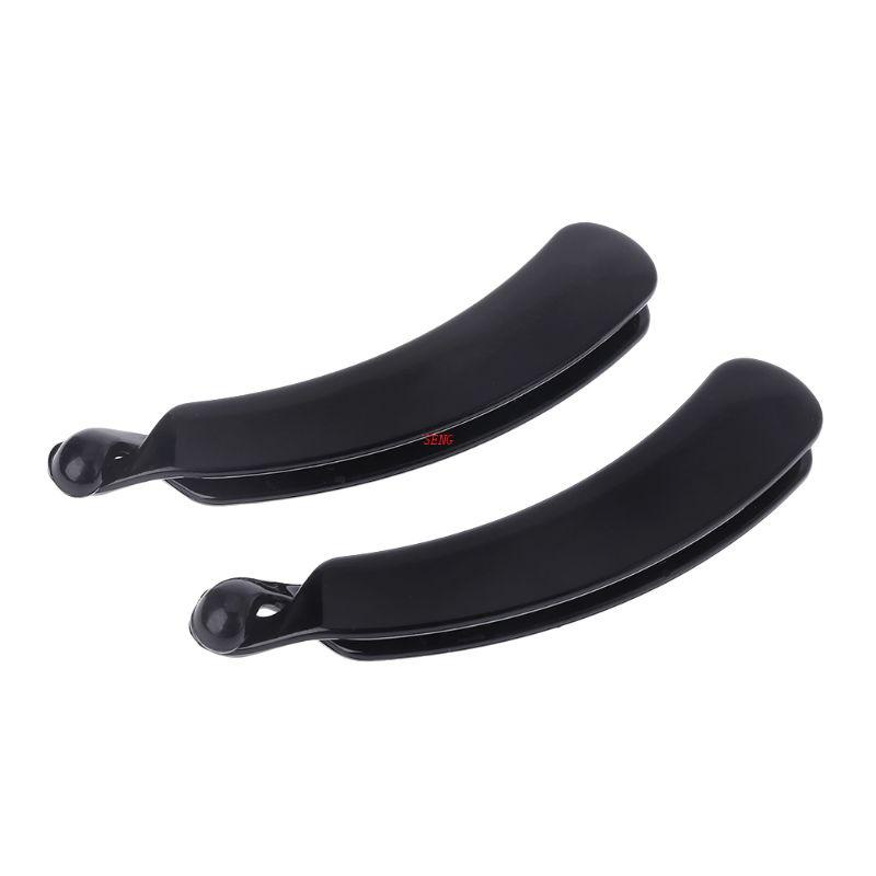 Set 2 Kẹp Tóc Đuôi Ngựa Dạng Tròn Màu Đen Bằng Nhựa 11cm