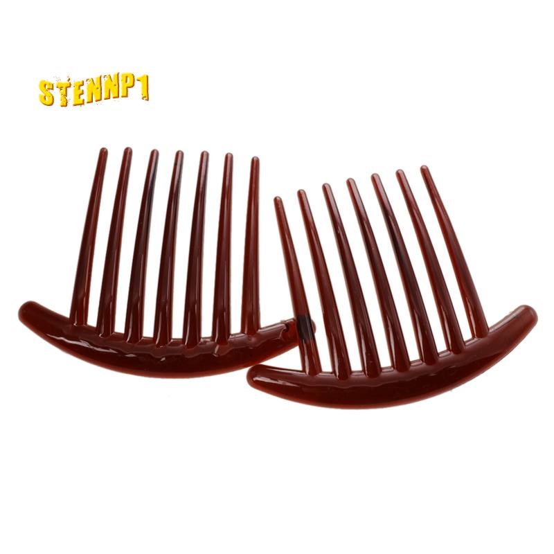 Bộ 2 Lược Cài Tóc Bằng Nhựa Màu Nâu Thời Trang Cho Nữ