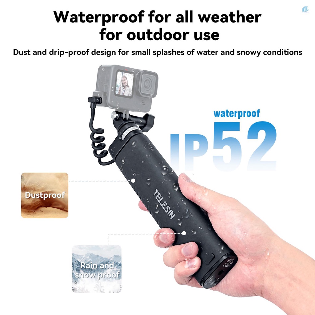 TELESIN Gậy Selfie TE-CSS-001 Sạc Nhanh QC / PD3.0 90CM Bằng Nhựa Resin Kèm Vít 1 / 4 Inch